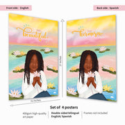 Bilingual Affirmation Poster Set For Girls